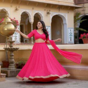 Zeel Clothing Designer Georgette Printed Lehenga Choli